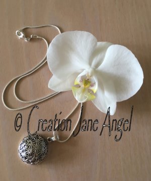 Blume des Lebens Halbkugel Anhänger Silber